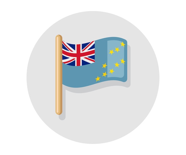 Waving vector Tuvalu flag