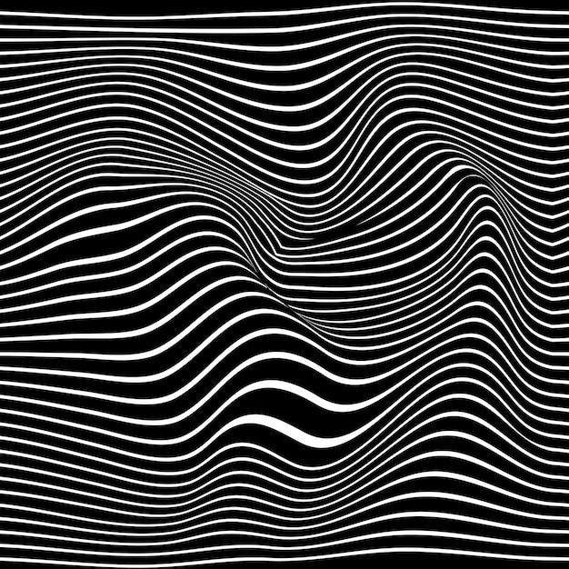 wavy abstract seamless background pattern. black and white. waves