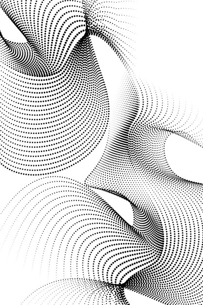 wavy black halftone on white background