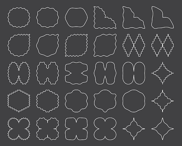 Wavy edges trendy geometric shapes collection