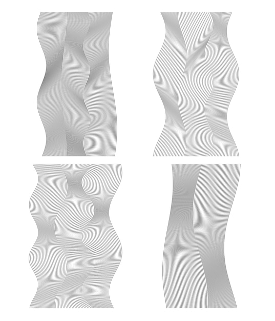 Wavy lines form spiral ribbon design element effect 3d75