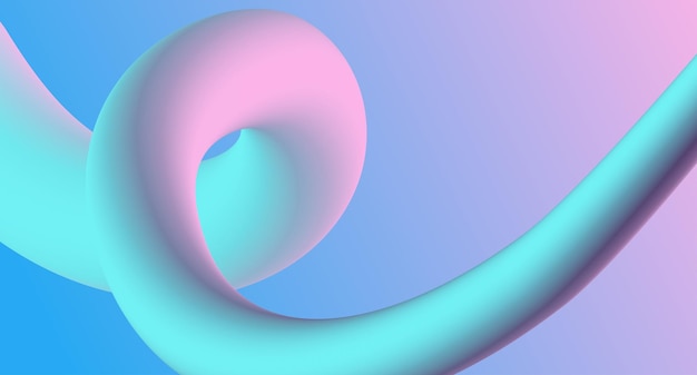 Wavy pink color 3d tube background