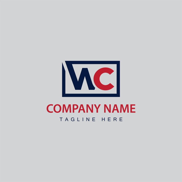 Vector wc letter logo design vector template