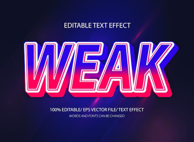 Weak editable text effect and editable text style