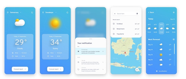 Weather App UI Minimal Mobile Interface for Forecast and RealTime Weather Updates