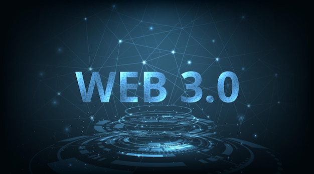 web 30 text on dark blue technology background design