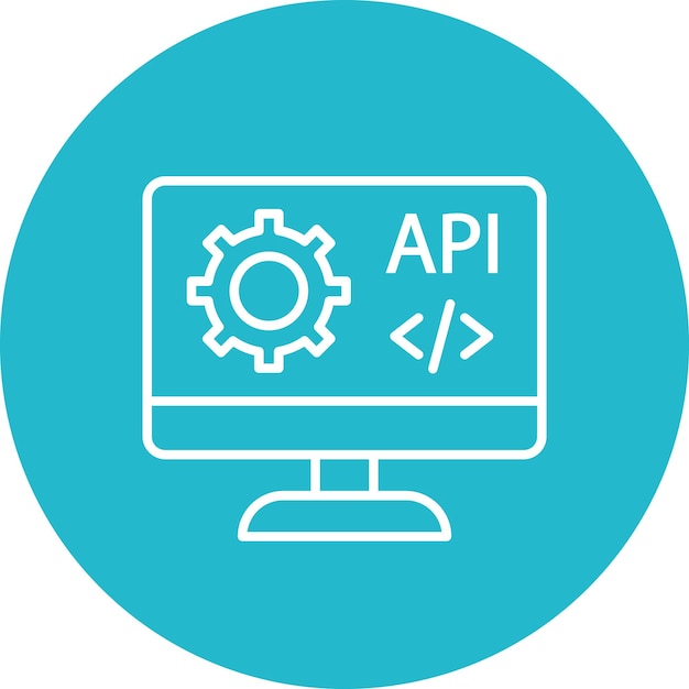 Web API icon vector image Can be used for Coding and Development