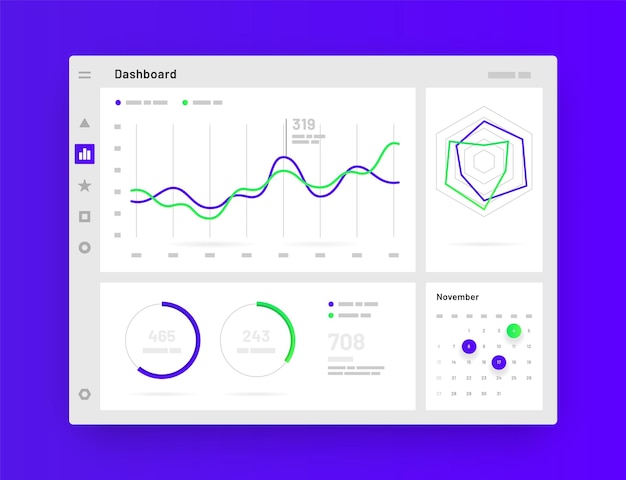 Web app dashboard ui and ux kit elements of infographics use in presentation templates mobile app