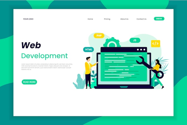 web app development landing page