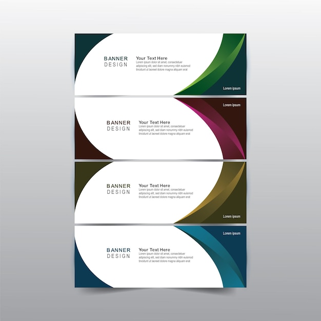 Web Banner set design vector