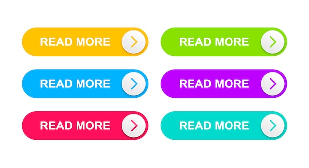 Web buttons are orange, bright blue, red, green, purple and turquoise color.