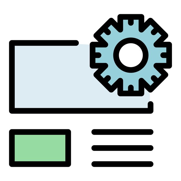 Web cms icon outline vector Design development Graphic code color flat