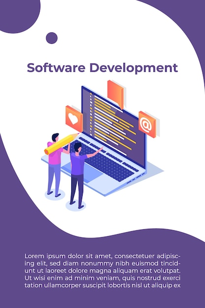 Web design and Front end development isometric concept. Vector illustration.