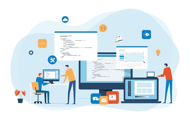 web design and mobile application design process concept
