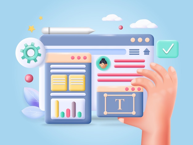 Web design vector development coding and programming