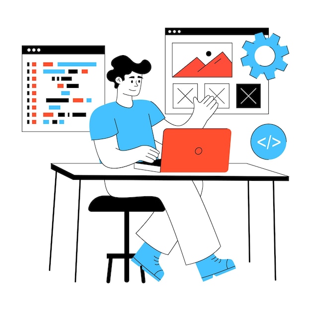 Web Developer Coding and Designing User Interfaces