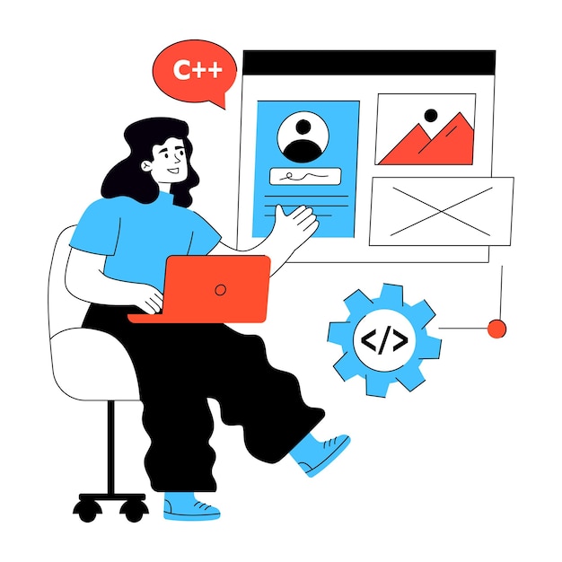 Web Developer Creating User Interface with C