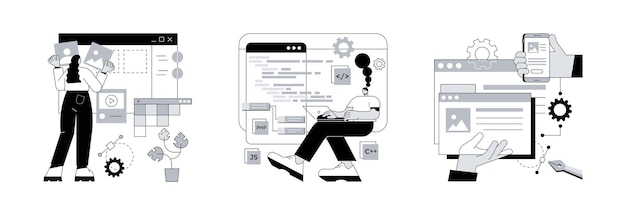 Web development agency abstract concept vector illustrations