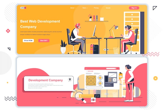 Web development company landing pages 