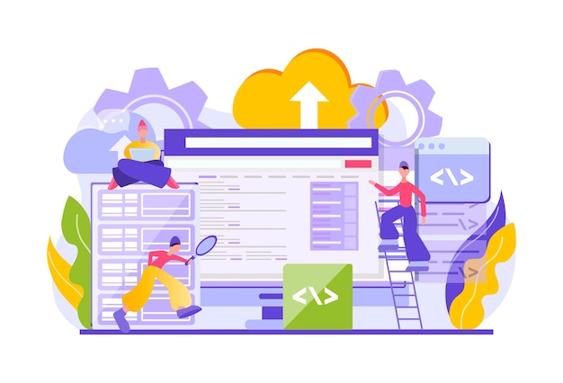 web development digital software visual contents concept social networking service seo optimization