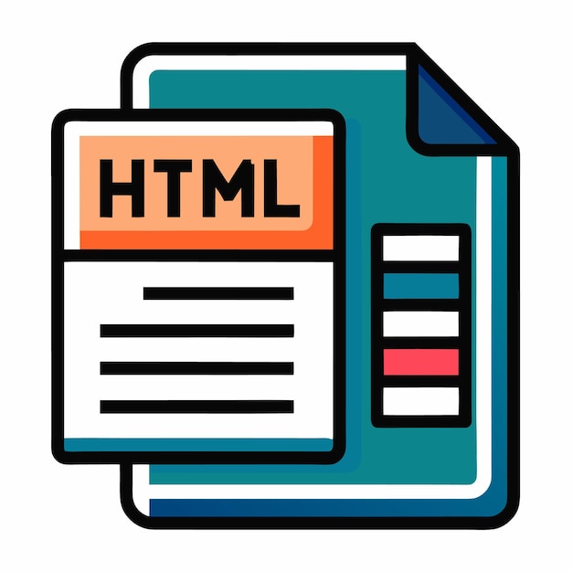 Web Development HTML Code Icon web and Data Technology and digital document file
