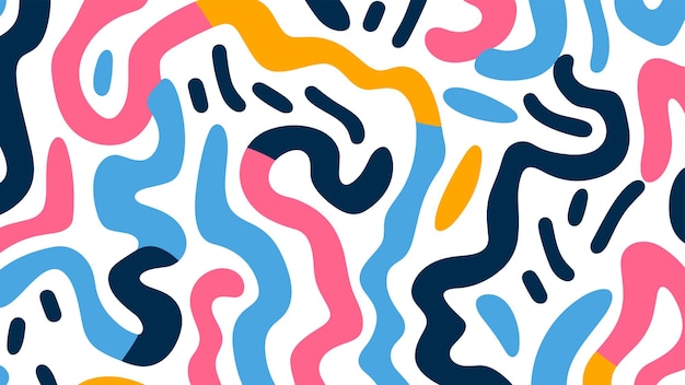 Web Fun line doodle seamless pattern Creative abstract