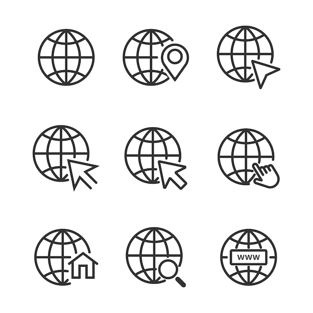 web icon set and web click search location go web icon set collection