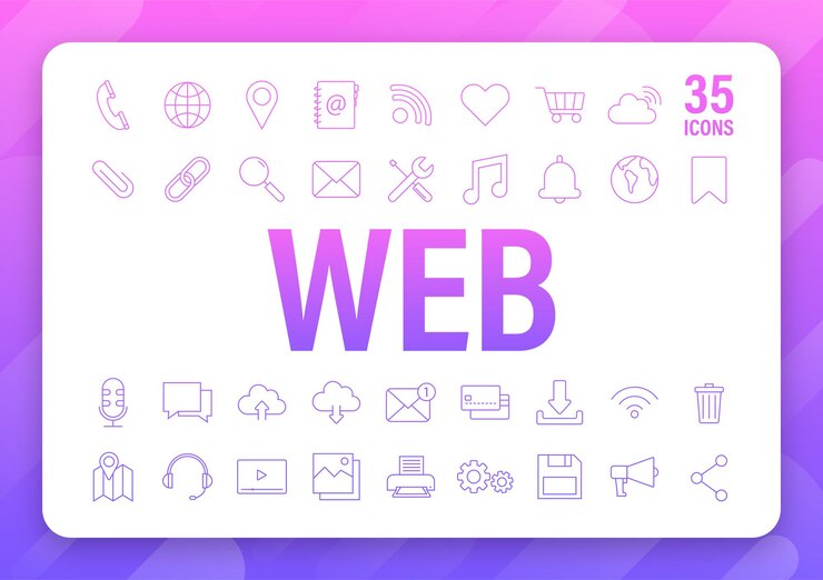 Vector web icon set. business. email icon. video chat. vector stock illustration.