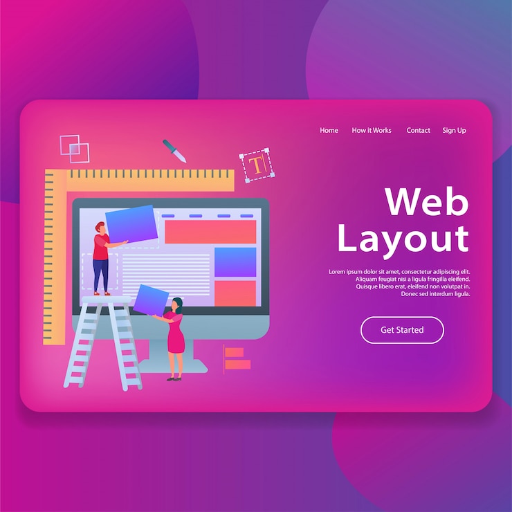 Vector web layout landing page ui template illustration vector