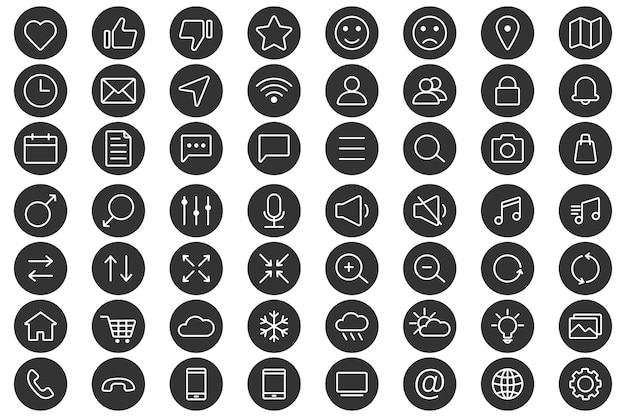 Web linear icons Set of universal icons for web and mobile