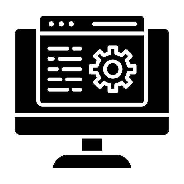 Web Maintenance Glyph Solid Black Illustration