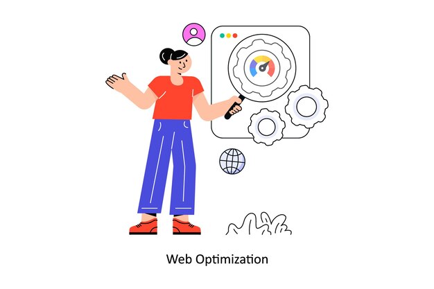 web optimization flat style design vector illustration stock illustration