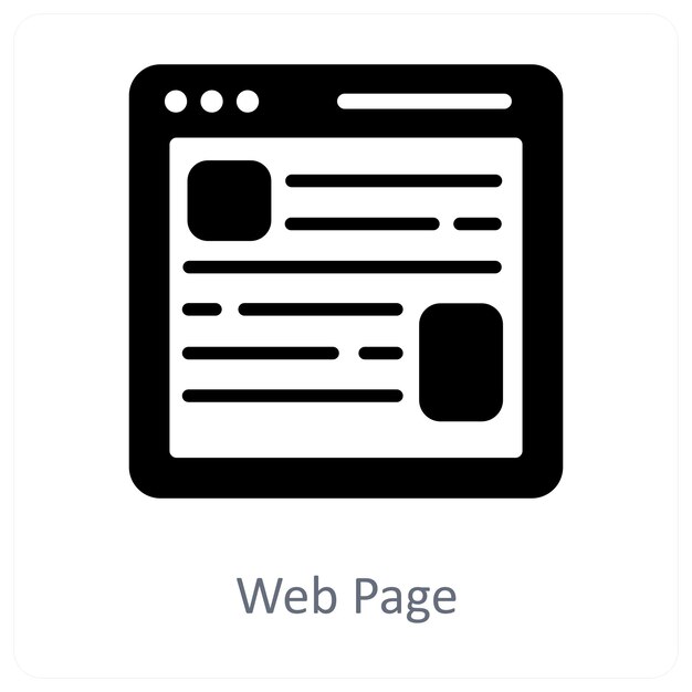 Web Page and page icon concept