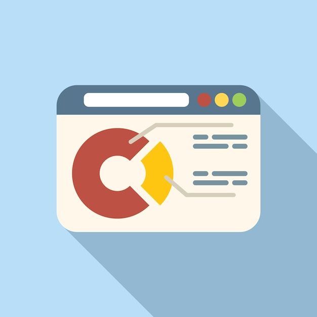 Web page icon flat vector Market target Share lead