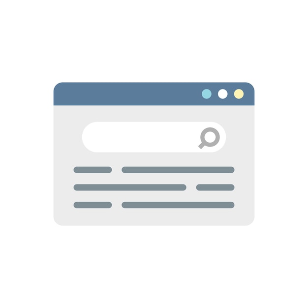 Web page request icon flat vector Service file Screen internet isolated