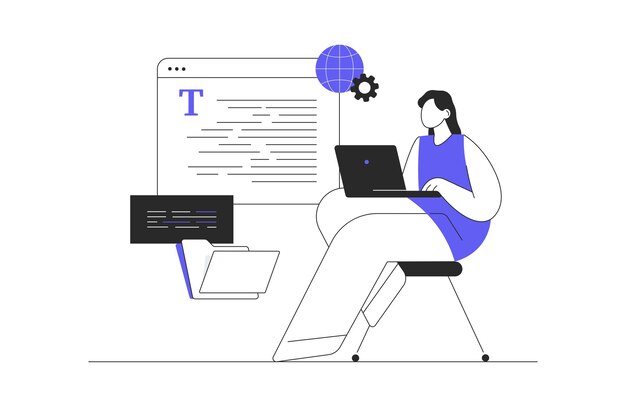 Web scraping concept Technology for collecting data from web pages Extracting content data web