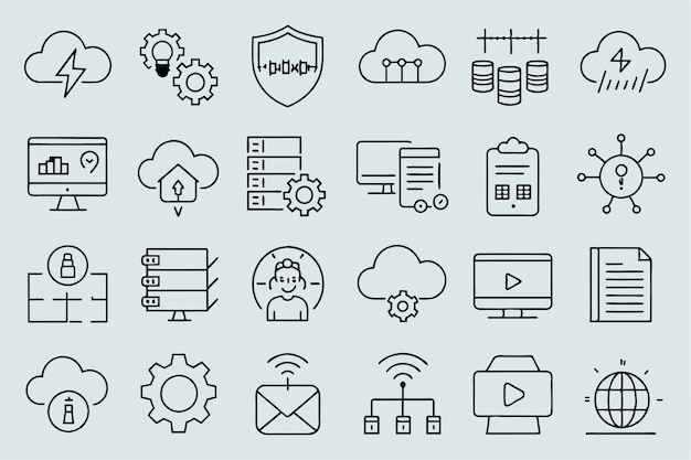 web security icon set