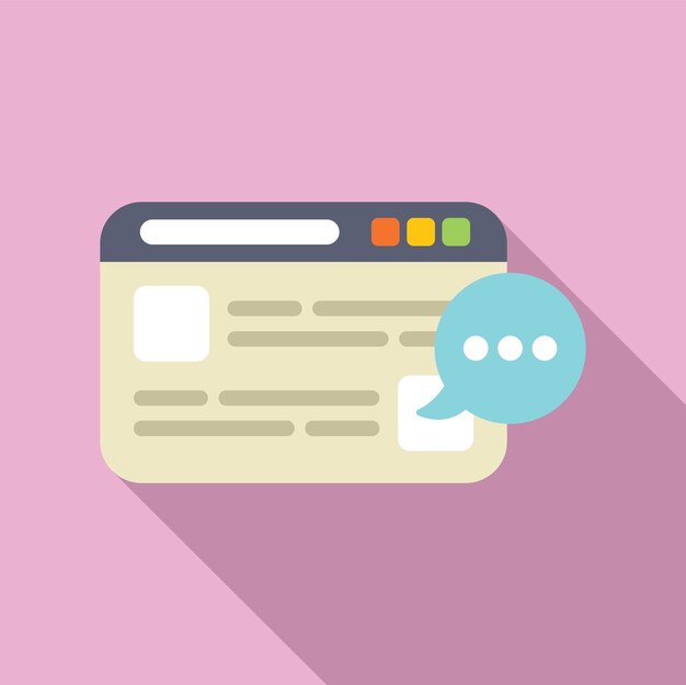 Web site chat support icon flat vector Model assistance