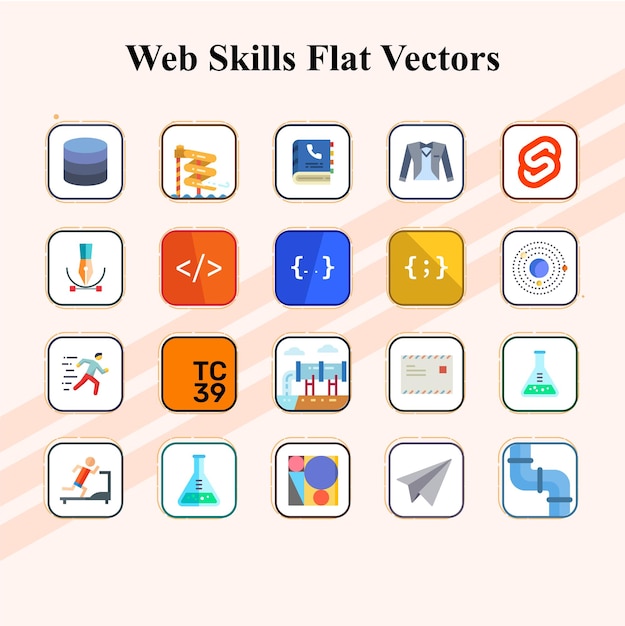 Web Skills Flat Vectors A Collection of Icons