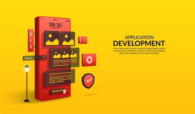Web Software and Application development concept coding and programming Responsive lUX UI design
