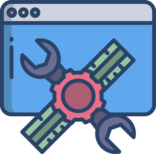 Web Support linear color illustration