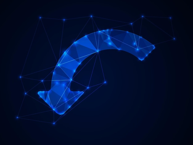 WebAbstract Polygon Vector Technology Illustration with Blue Shapes and Arrow Up Infographic Design