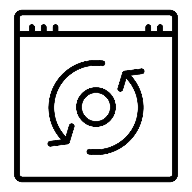 Webpage refresh icon Outline Webpage refresh vector icon for web design isolated on white background