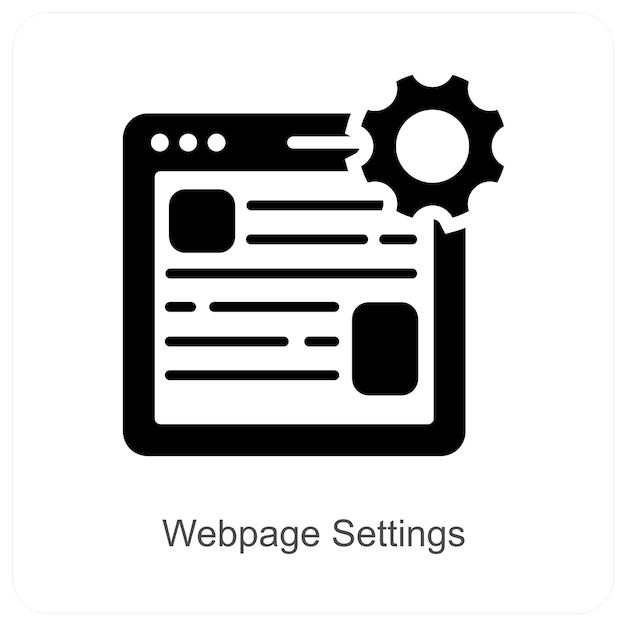Webpage Settings and webpage icon concept