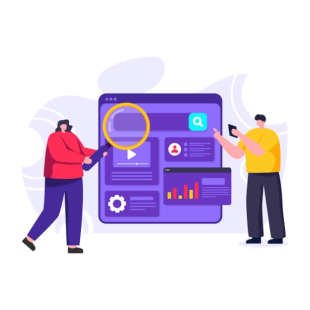 Website analytics flat illustration editable vector