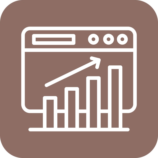 Website Bar Graph vector icon illustration of SEO and SEM iconset