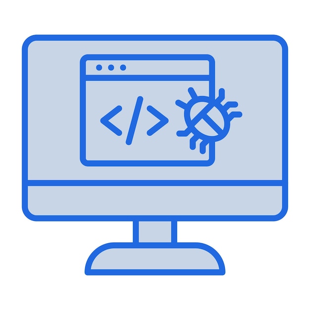 Website Bug Blue Tone Illustration