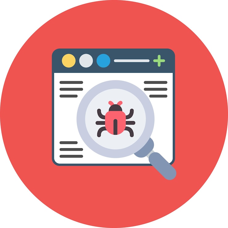 Vector website bug flat illustration