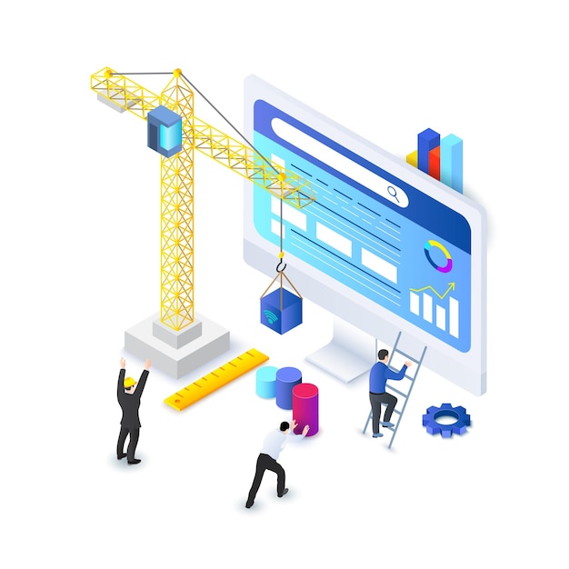 Website Business Vector Flat Design Template