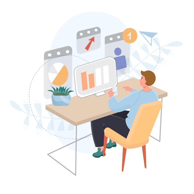 Website Business Vector Flat Design Template